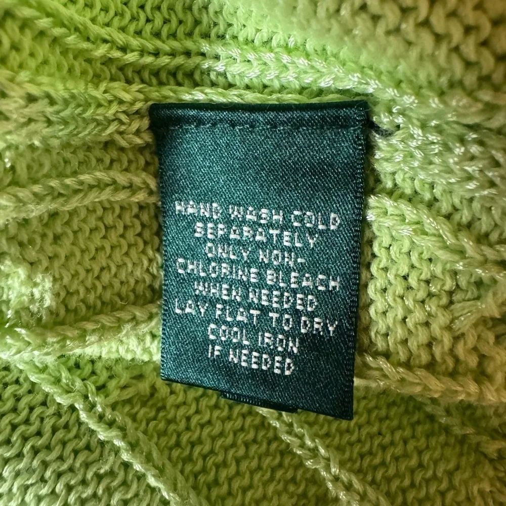 Lauren Ralph Lauren lime green cable knit sweater vest Size Large